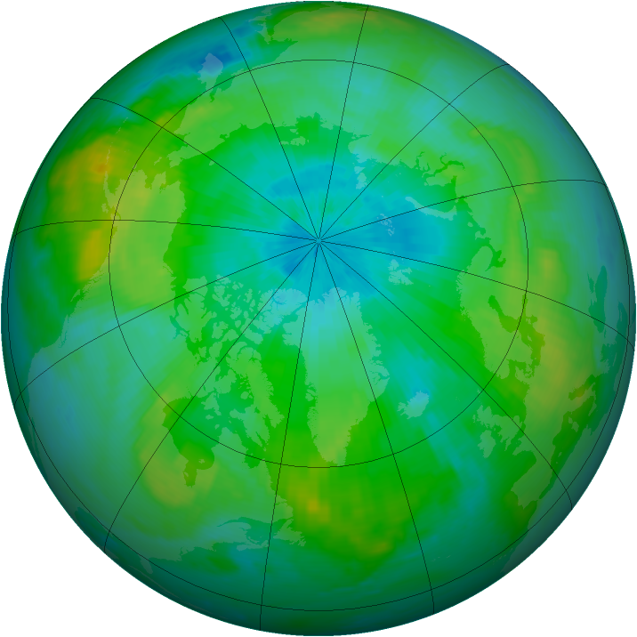 Arctic ozone map for 29 August 1998